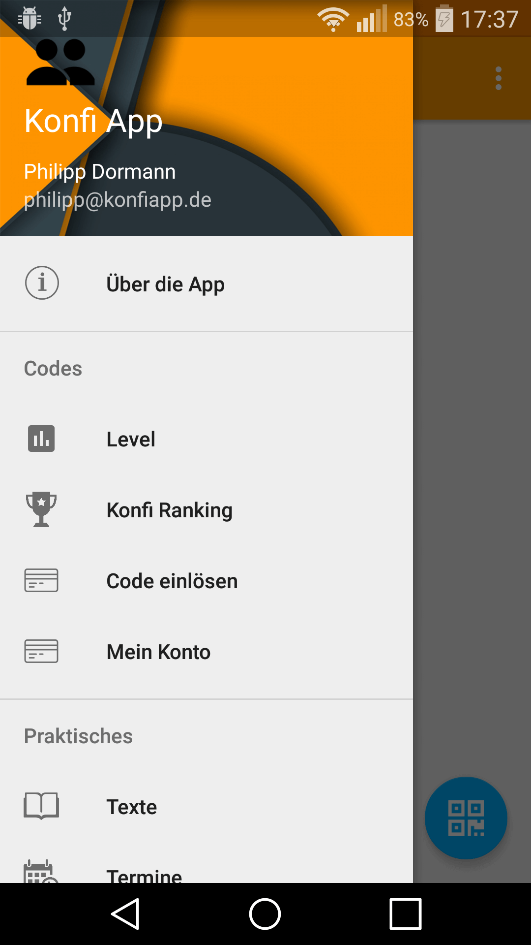 KonfiApp im Mai 2016 – erste Version